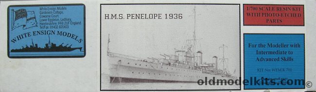 White Ensign 1/700 HMS Penelope 1936 (Arethusa Class Light Cruiser), WEM K701 plastic model kit